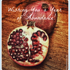Pomegranate Rosh Hashanah greeting.